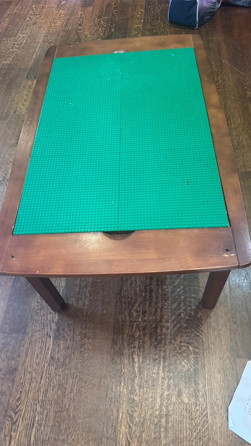 Lego Table with Green Baseplate