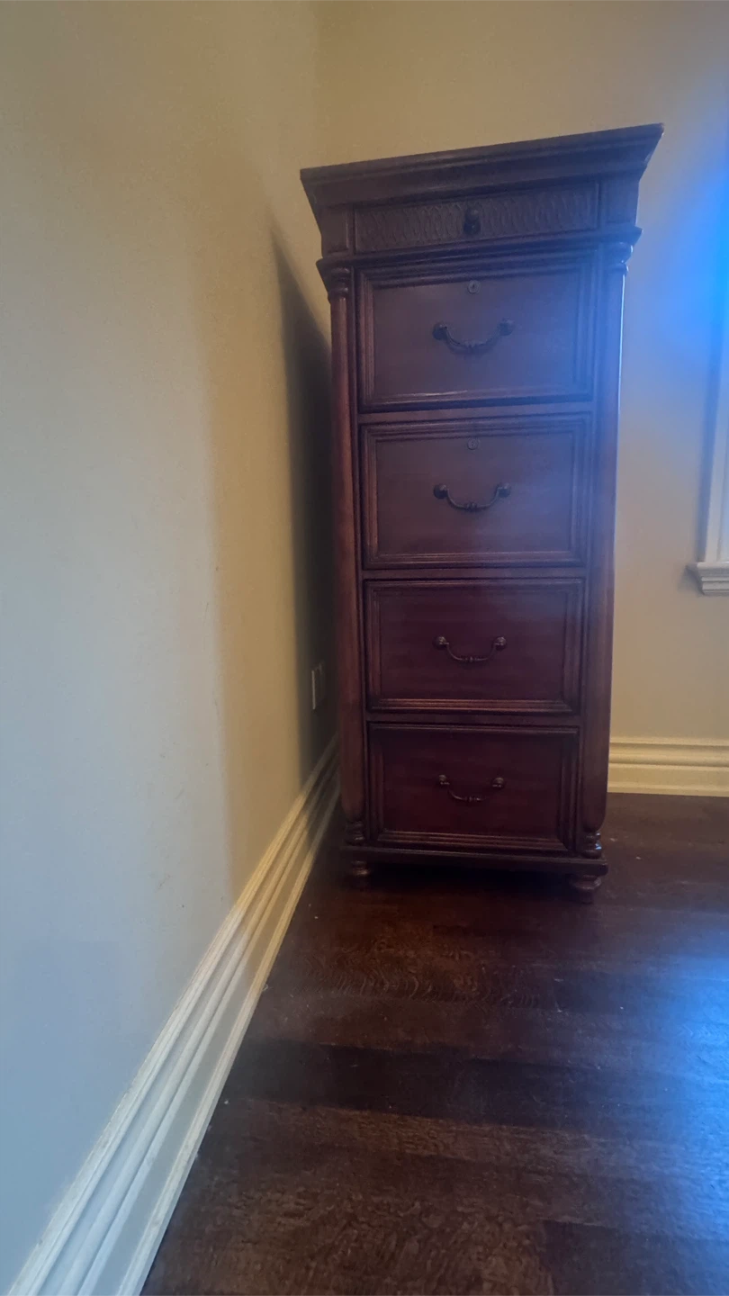 Wooden 4-Drawer Filing Cabinet
