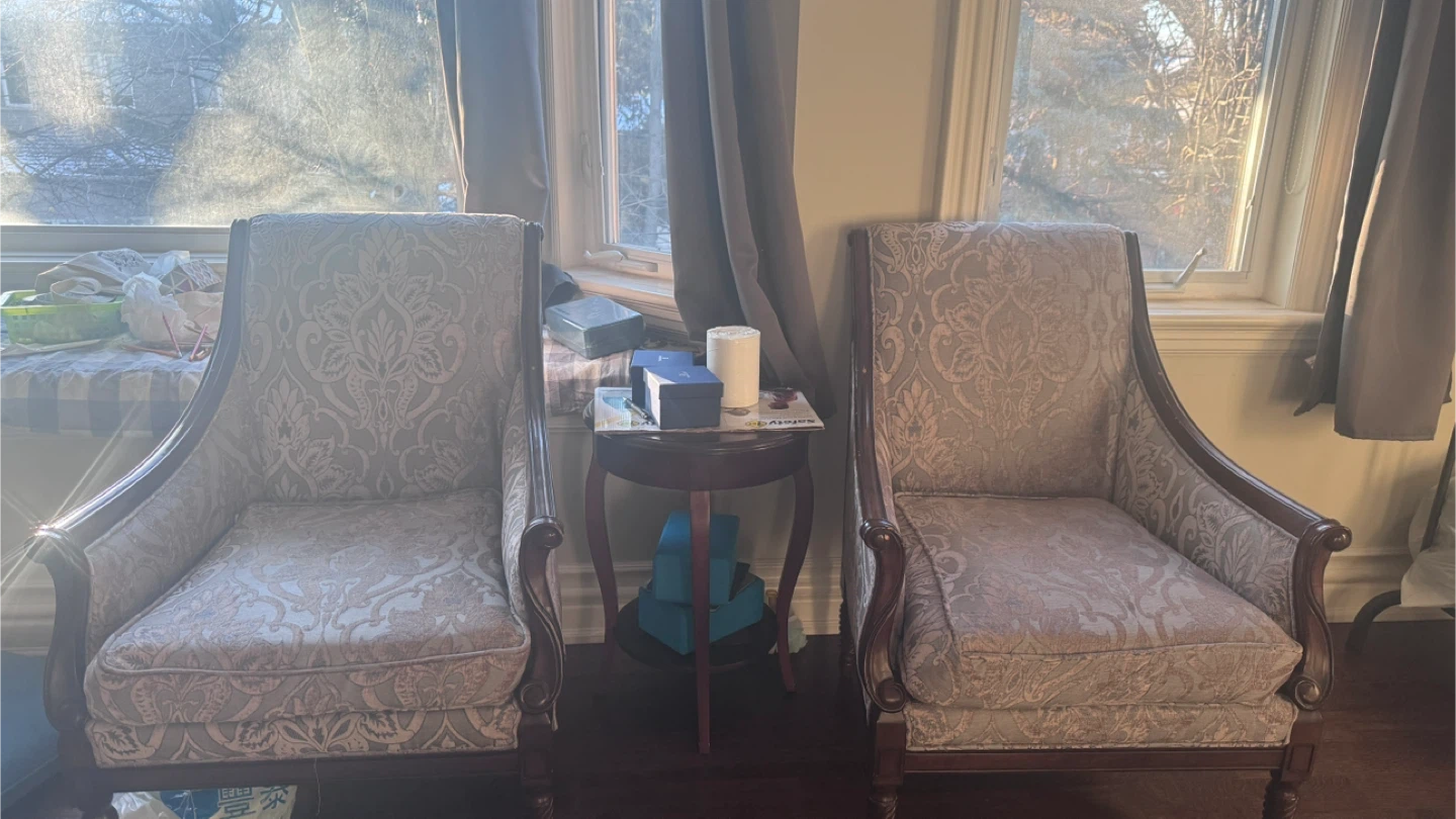 Pair of Armchairs with Floral Pattern