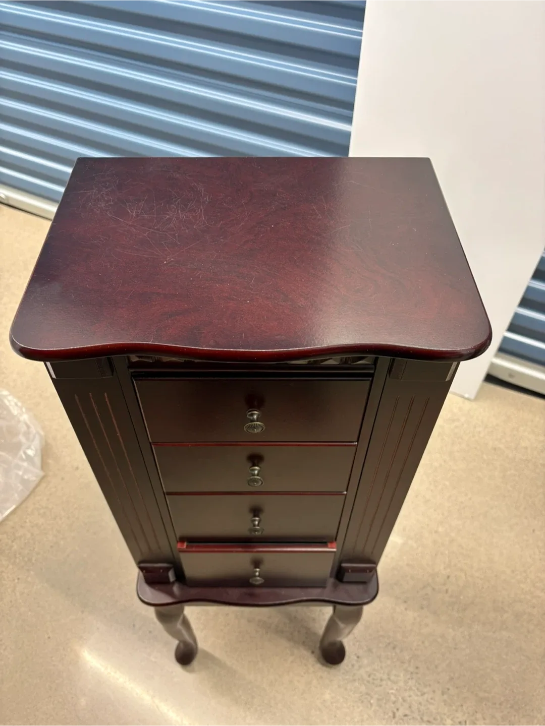 Jewelry Armoire Cabinet - Dark Red image indicator(4)