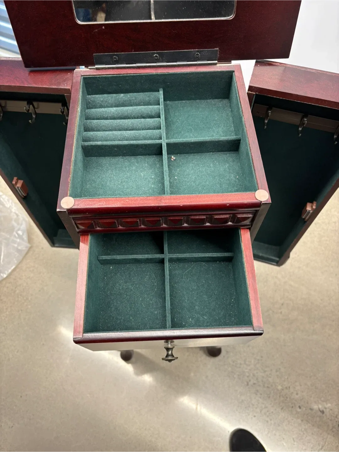 Jewelry Armoire Cabinet - Dark Red image indicator(2)