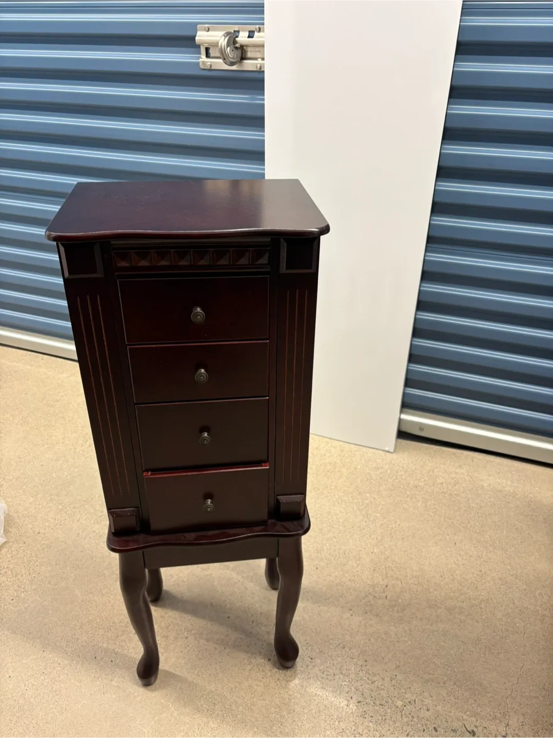 Jewelry Armoire Cabinet - Dark Red