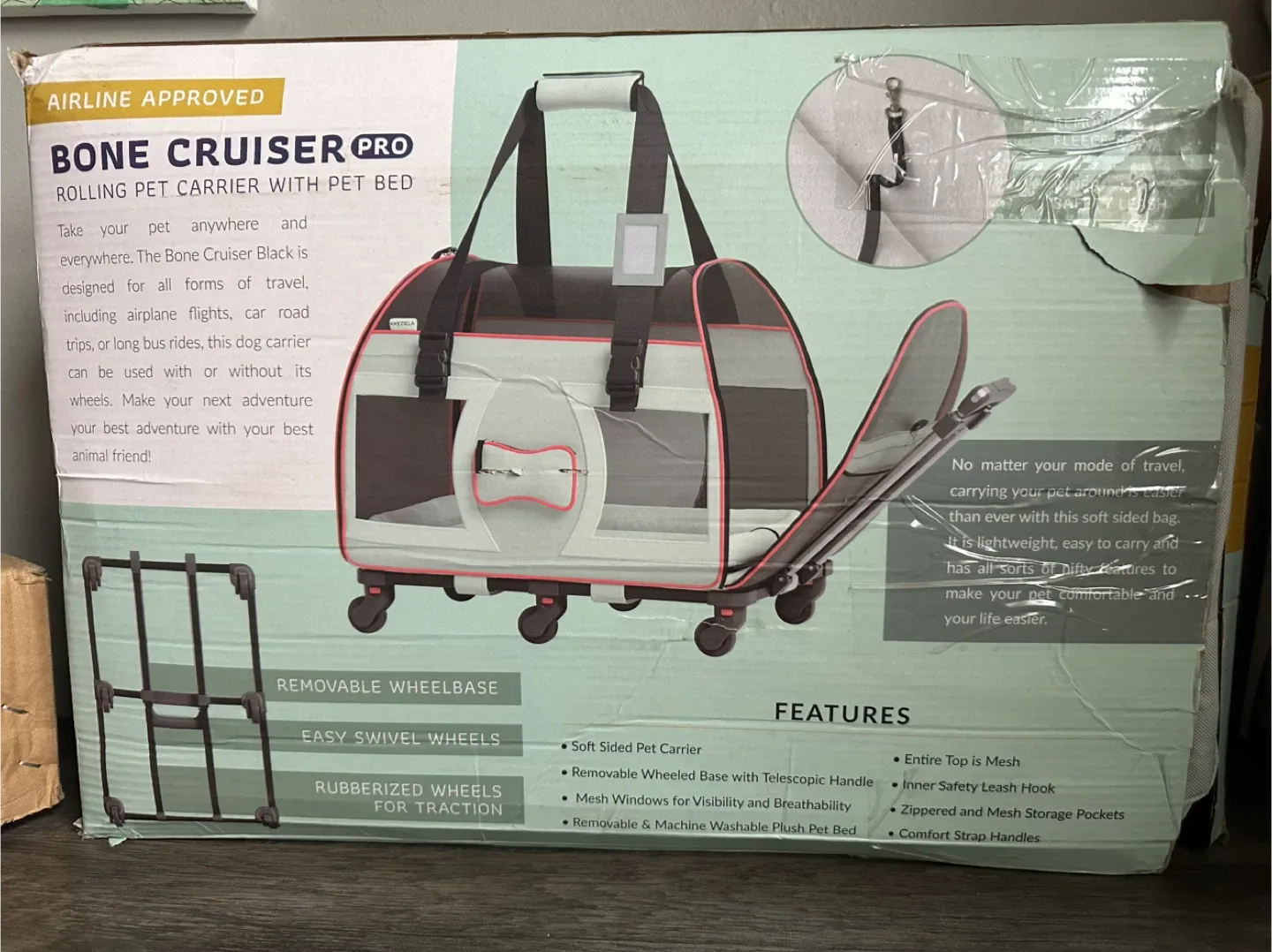 New!Katziela Rolling Pet Carrier