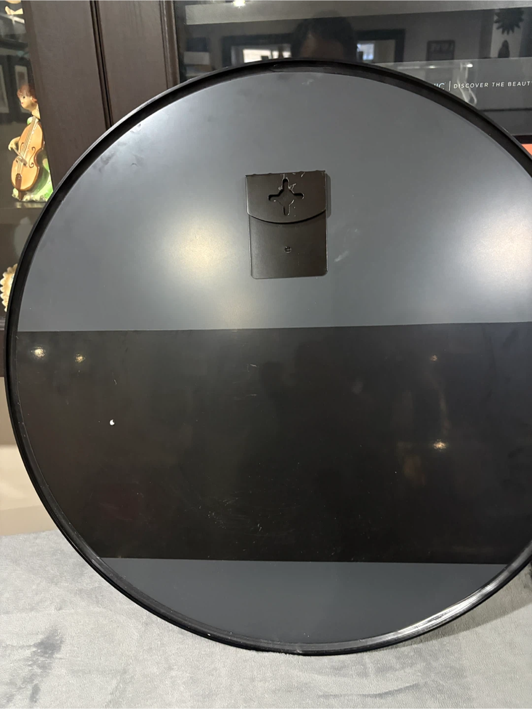 Black Round Wall Mirror 24x24 - photo 2