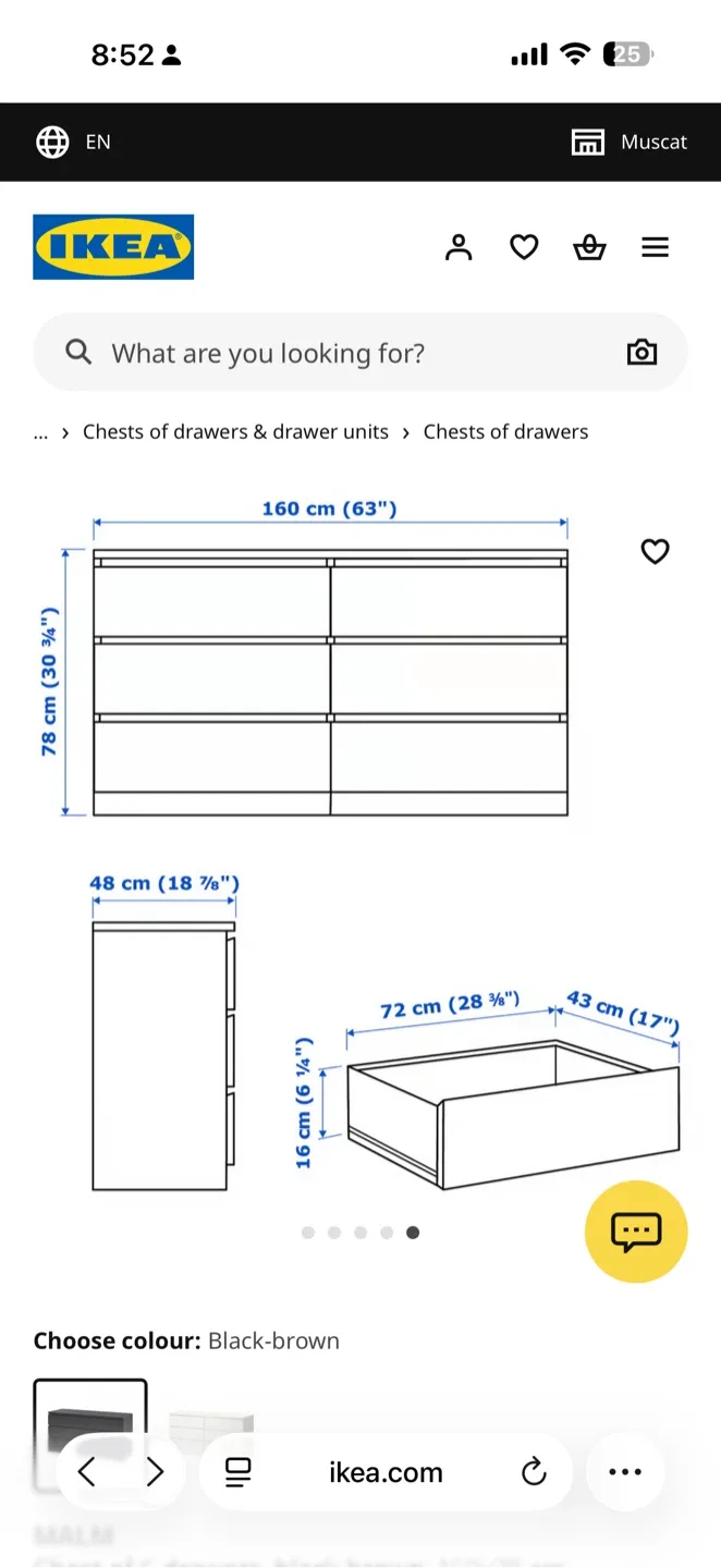 IKEA Malm 6-Drawer Dresser - Black-Brown image indicator(2)