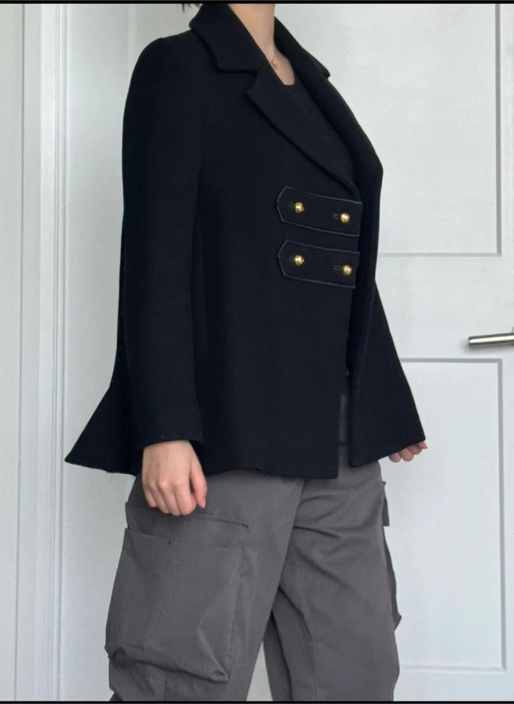 Black Peacoat Style Jacket