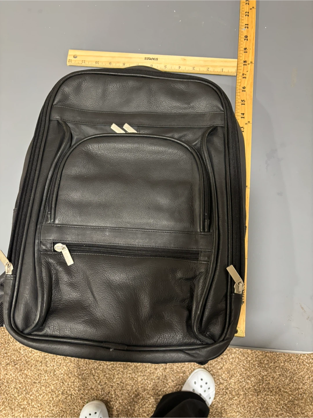 Langston USA Black Leather Backpack
