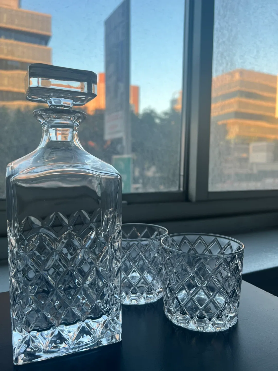 CB2 Crystal Decanter and Glass Set -  MOVING OUT SALE ✈️