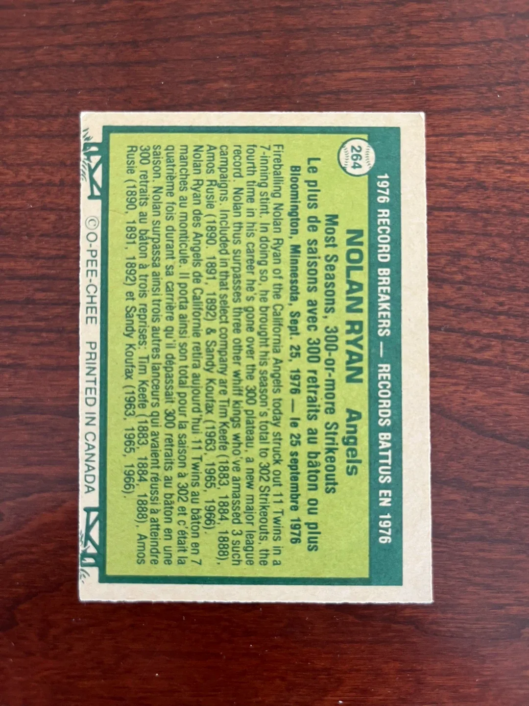 1977 OPC O-Pee-Chee Baseball Nolan Ryan #264 image indicator(2)