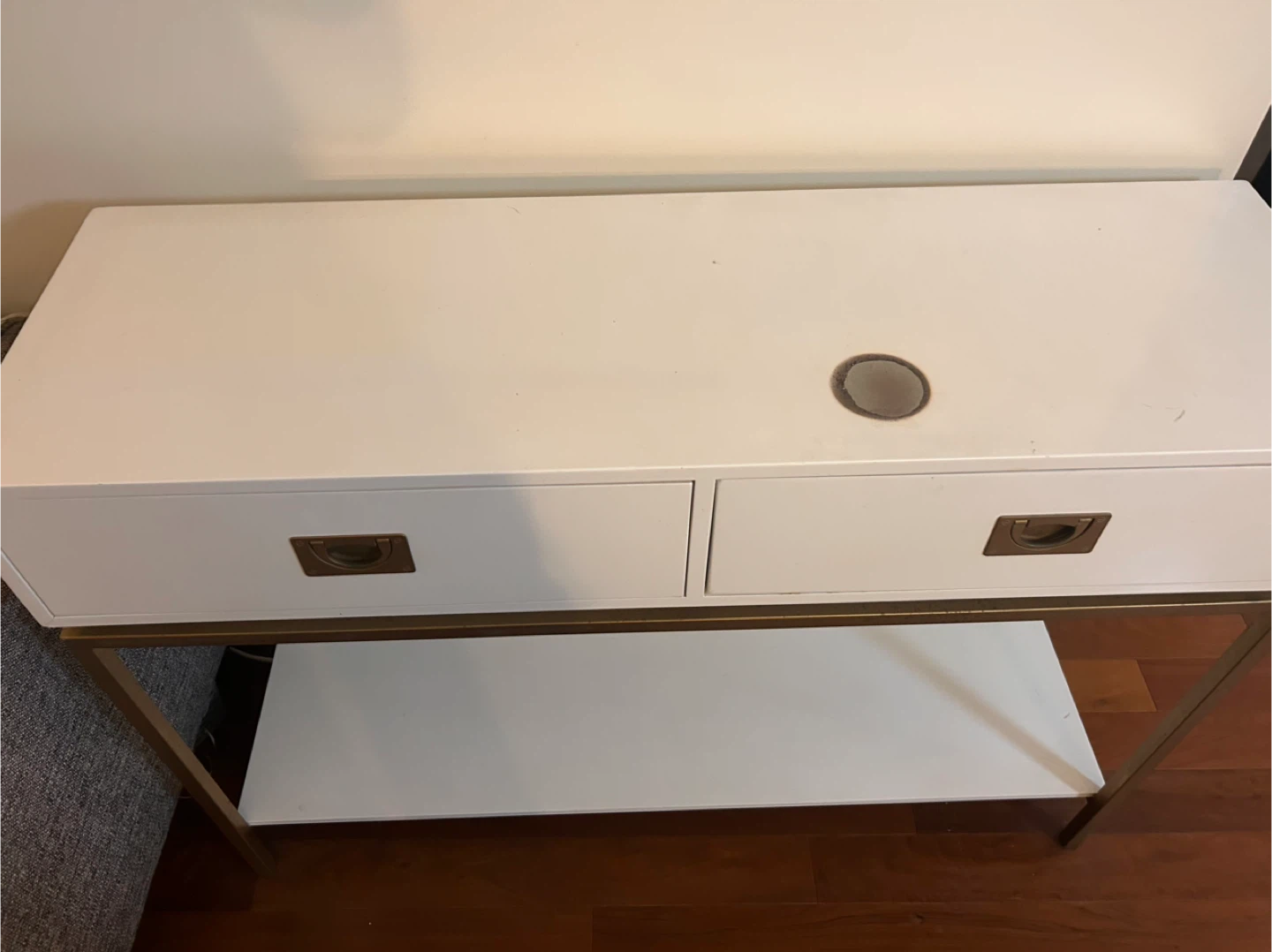 White & Gold Console Table - photo 2