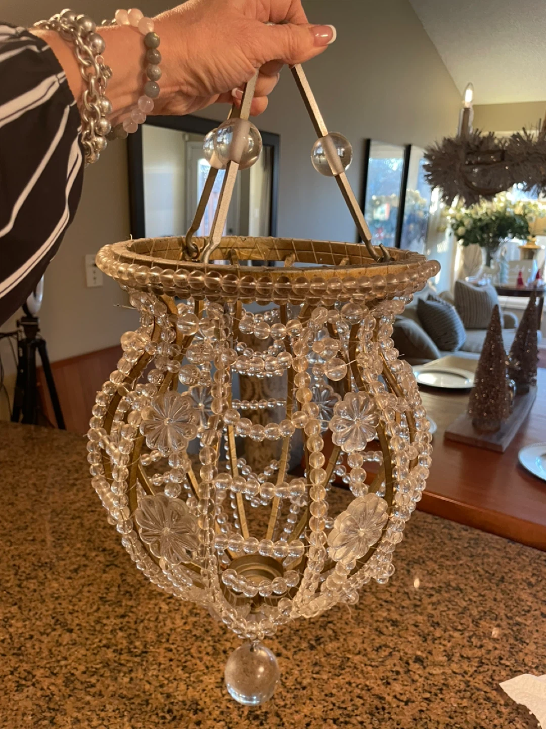 Victorian Revival Crystal Pendant Chandelier ✨