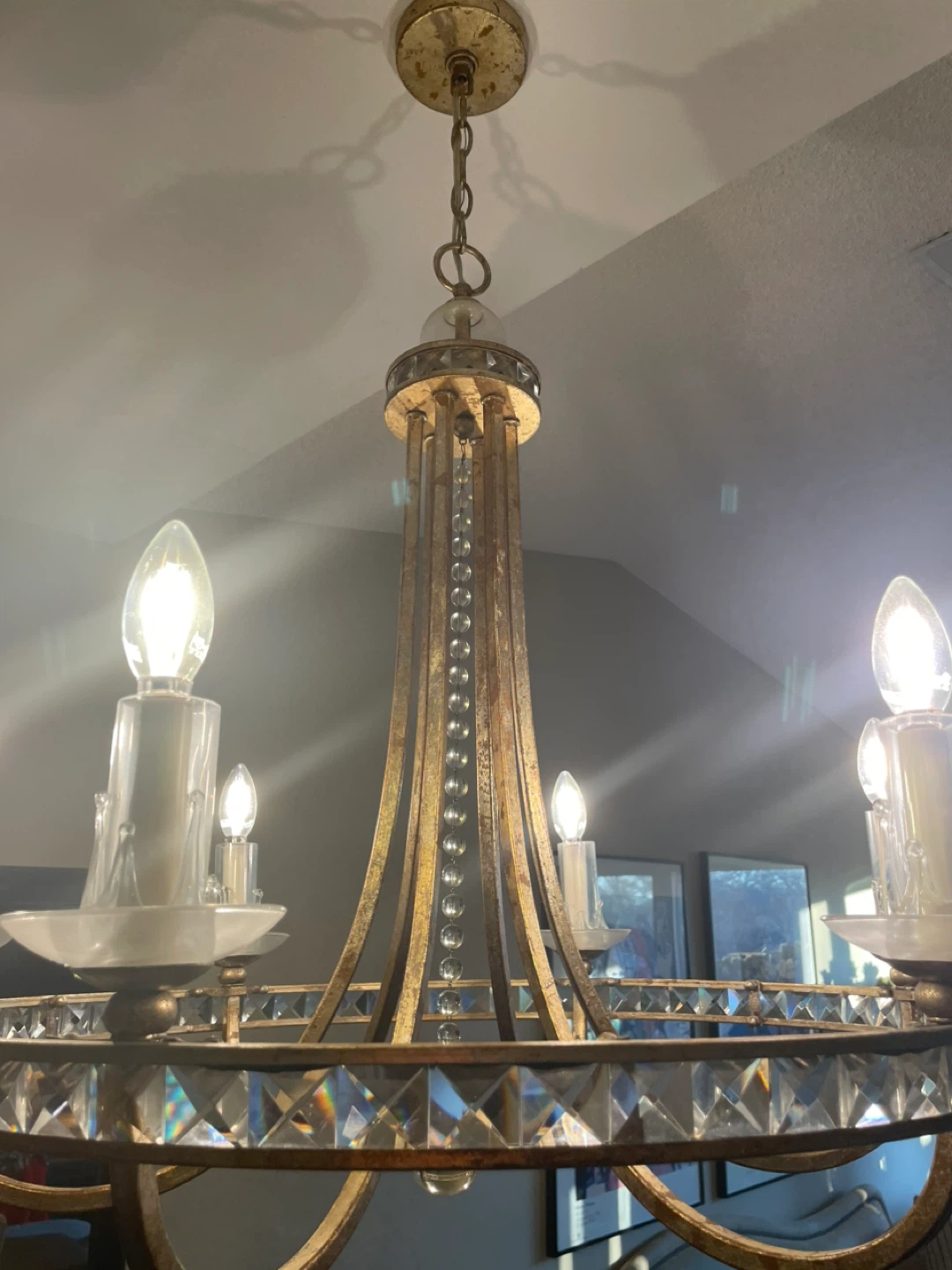 Elegant Crystal & Gold Chandelier — 27” Diameter ✨ - photo 3