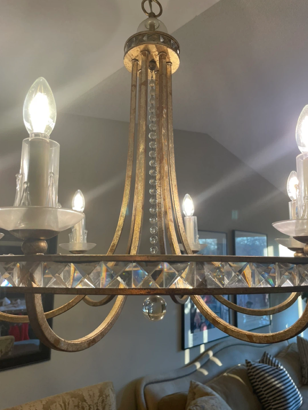 Elegant Crystal & Gold Chandelier — 27” Diameter ✨ - photo 2