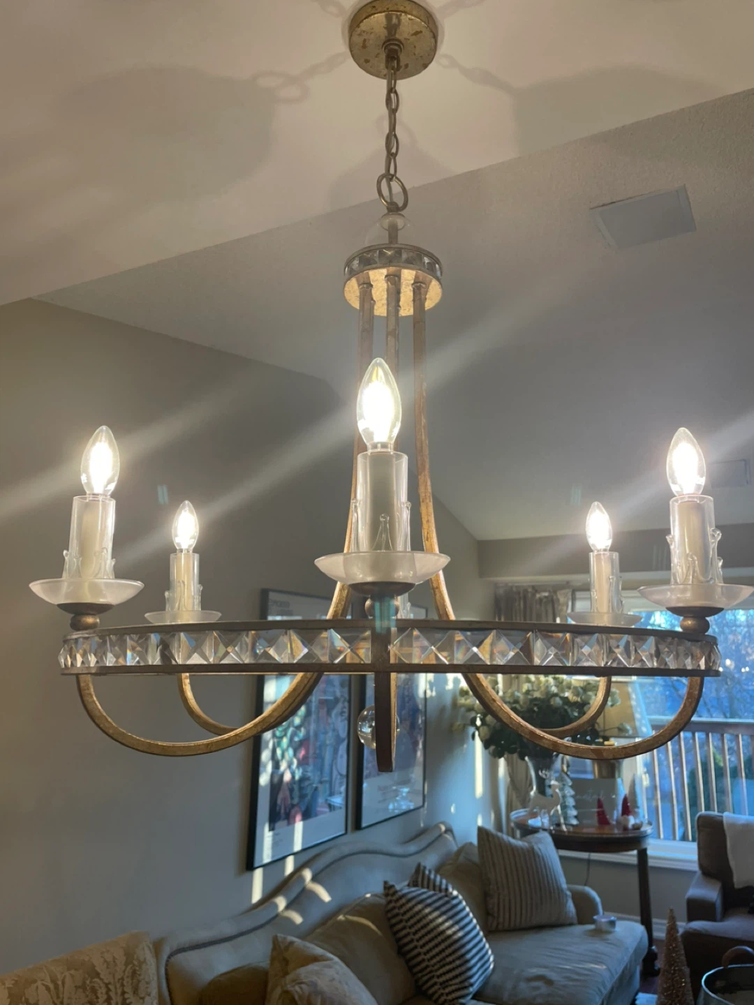 Elegant Crystal & Gold Chandelier — 27” Diameter ✨ - photo 4