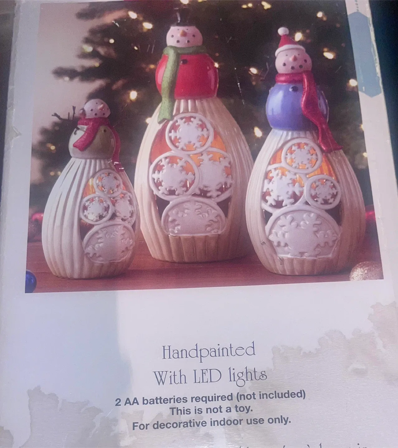 Festive Snowmen Decor with LED lights image indicator(2)