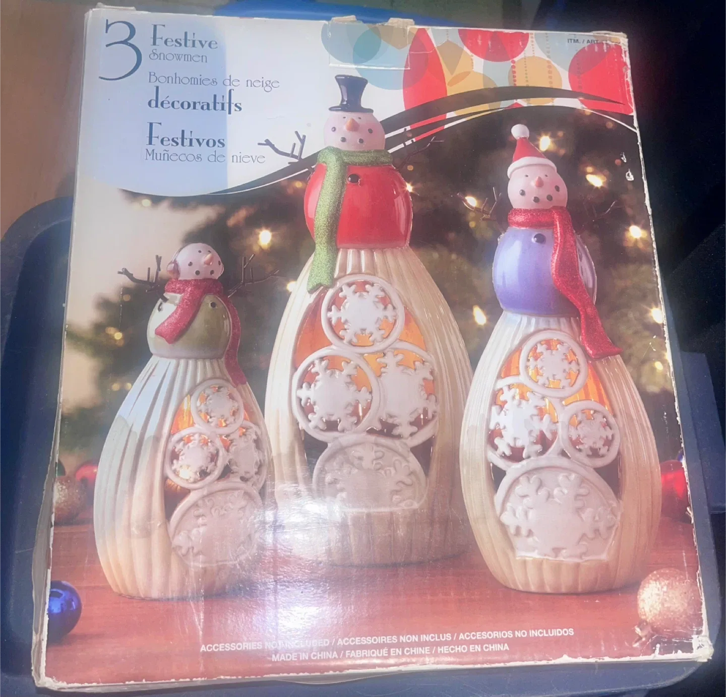 Festive Snowmen Decor with LED lights