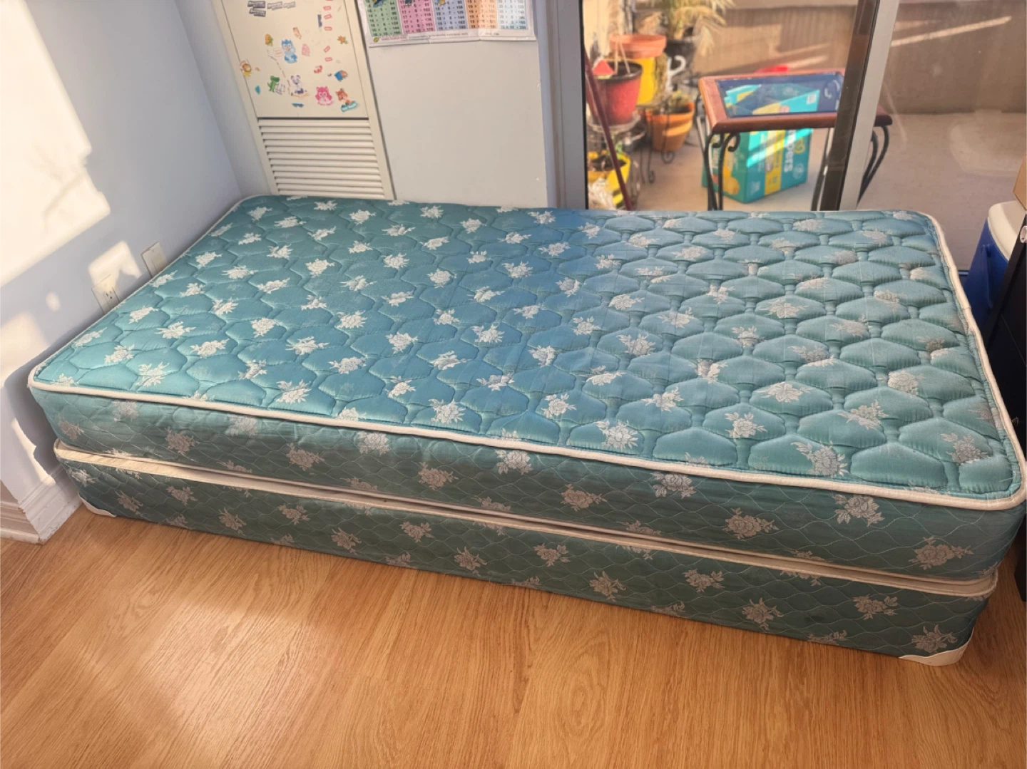 Single size mattress and box spring