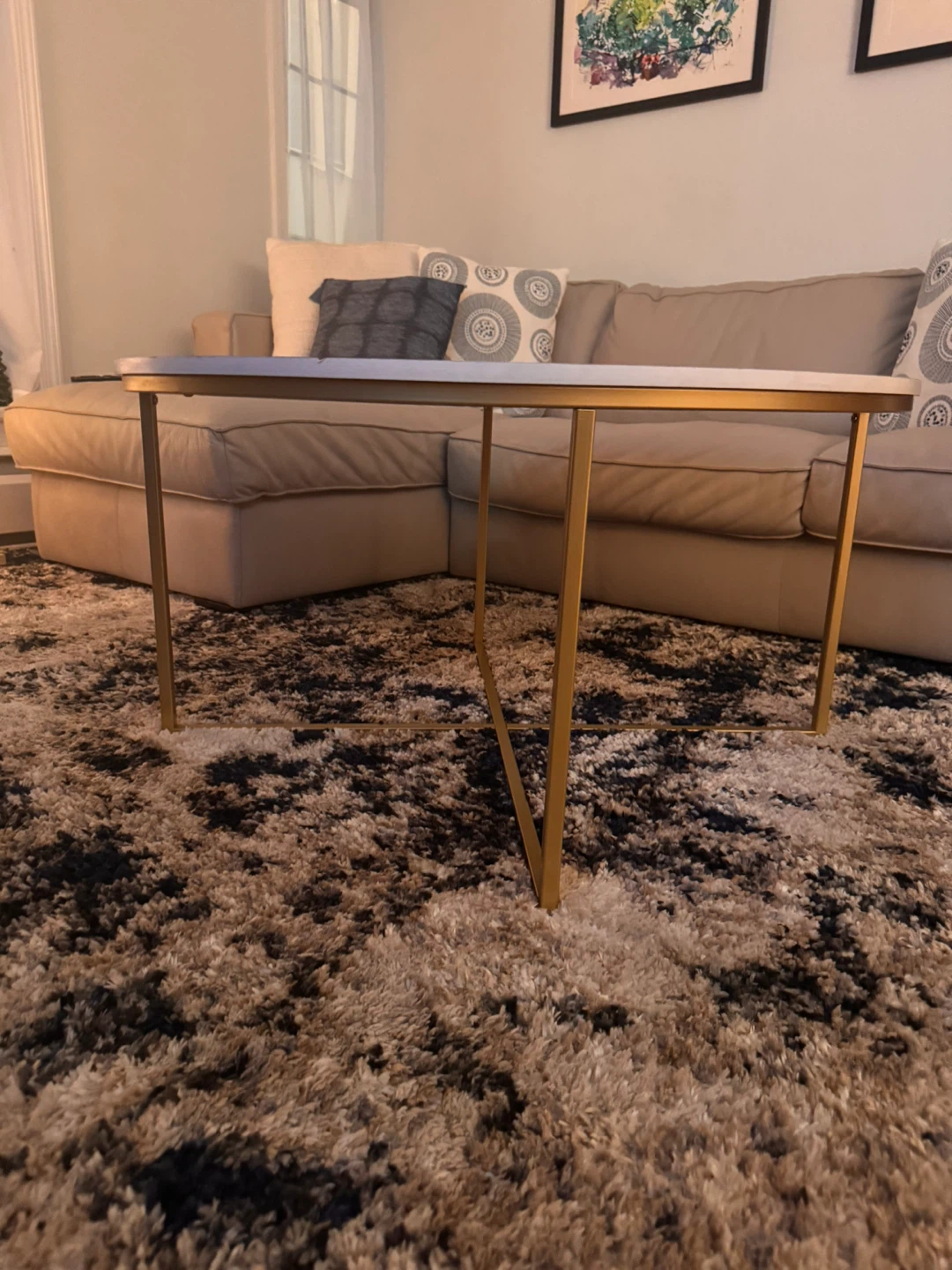 Faux Marble & Gold Coffee Table - photo 2