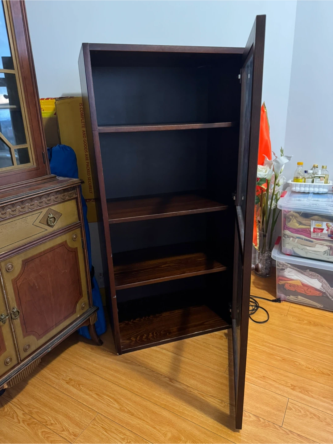 Brown Wooden storage cabinet - photo 2