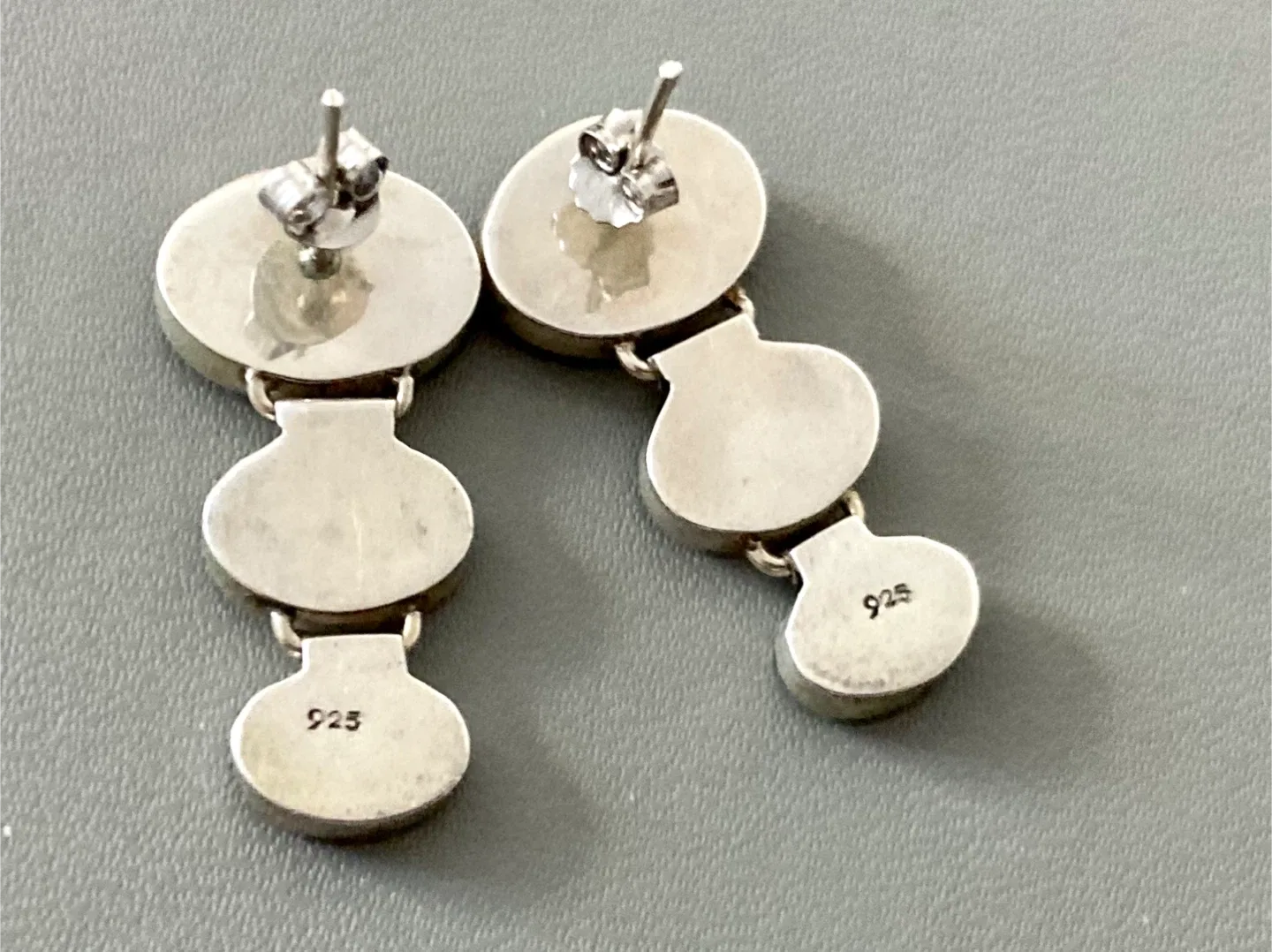 Vintage Sterling Silver and Red Stone Earrings image indicator(3)