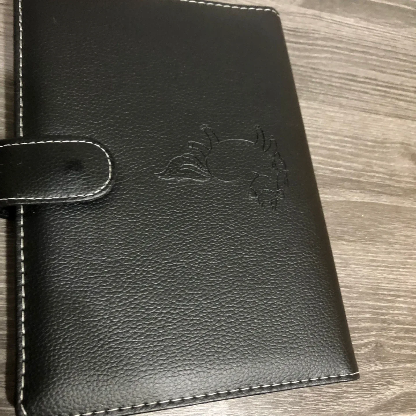 Black Faux Leather Portfolio with Unicorn Stationary
