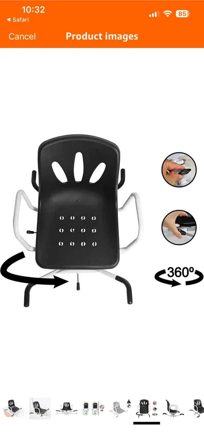 PEPE Mobility Swivel Bath Seat 360° Back, Safety Transfer C image indicator(4)
