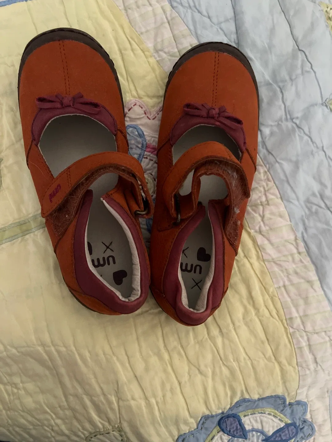 Umi Orange Leather Mary Jane Shoes