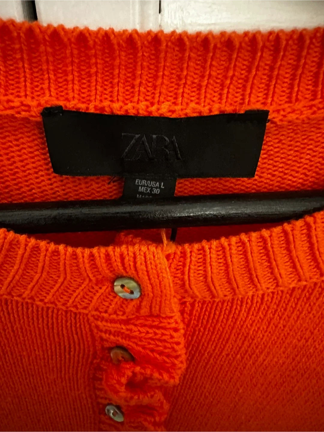 New Zara Orange Cardigan - Size L image indicator(3)