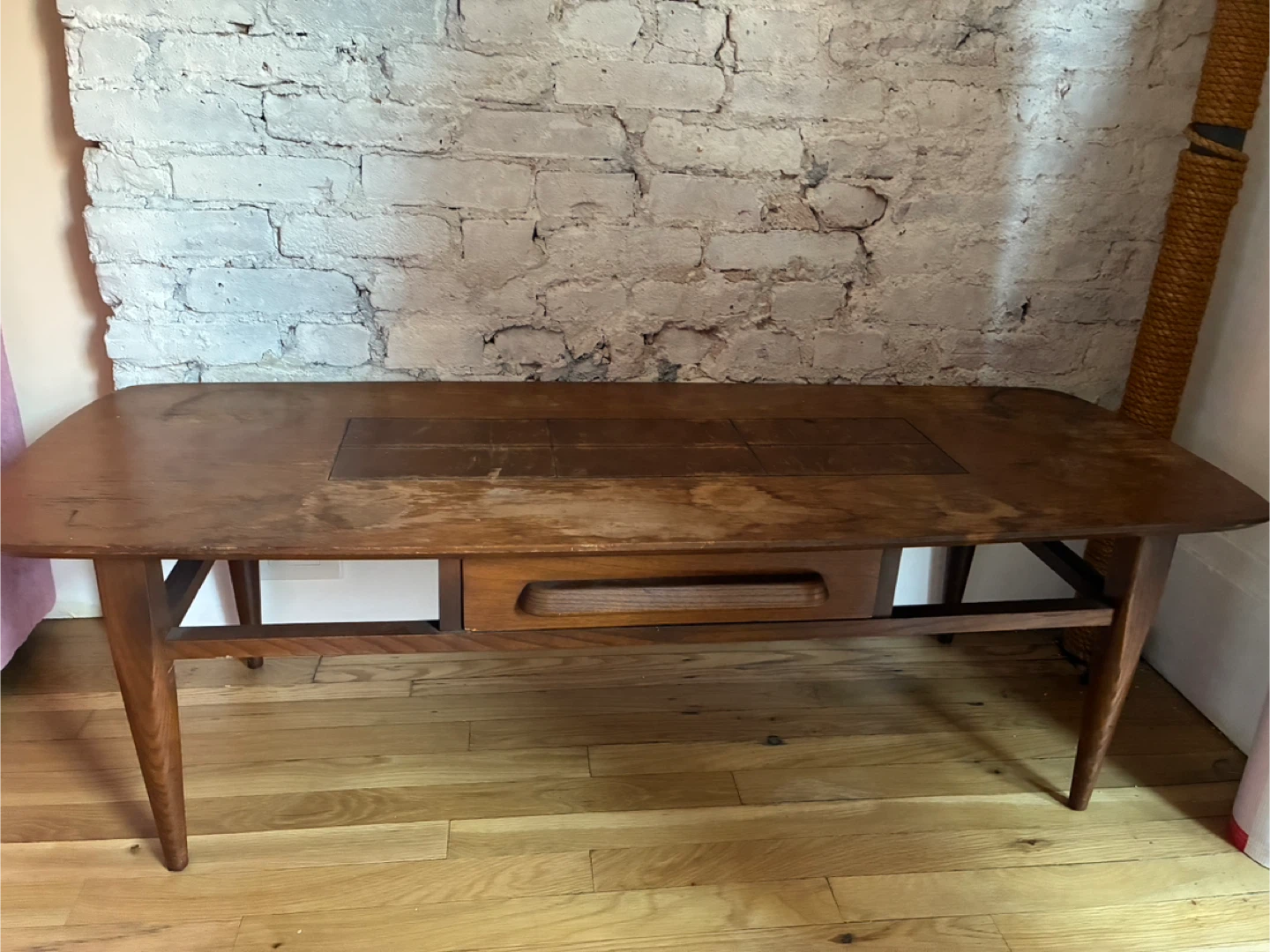 Stanley Furniture MCM solid wood console table - photo 3