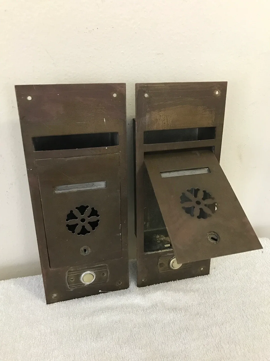 Antique Brass Old Tenement building mailboxes image indicator(2)