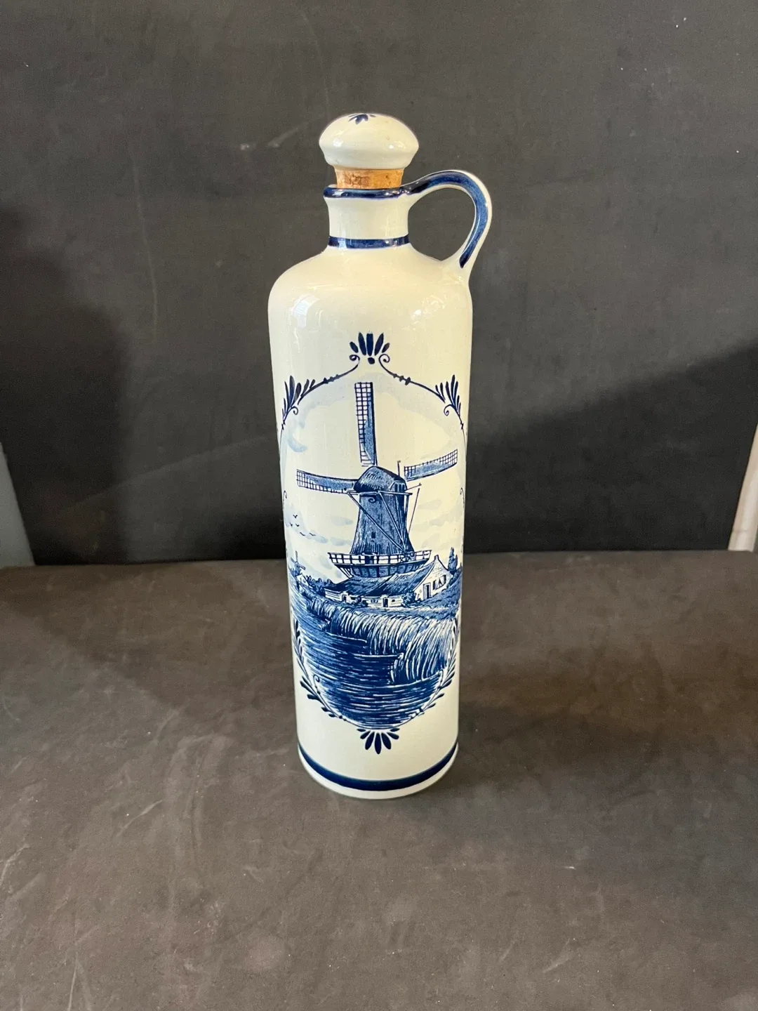 Vintage Delft Blue Bols Apricot Brandy Bottle