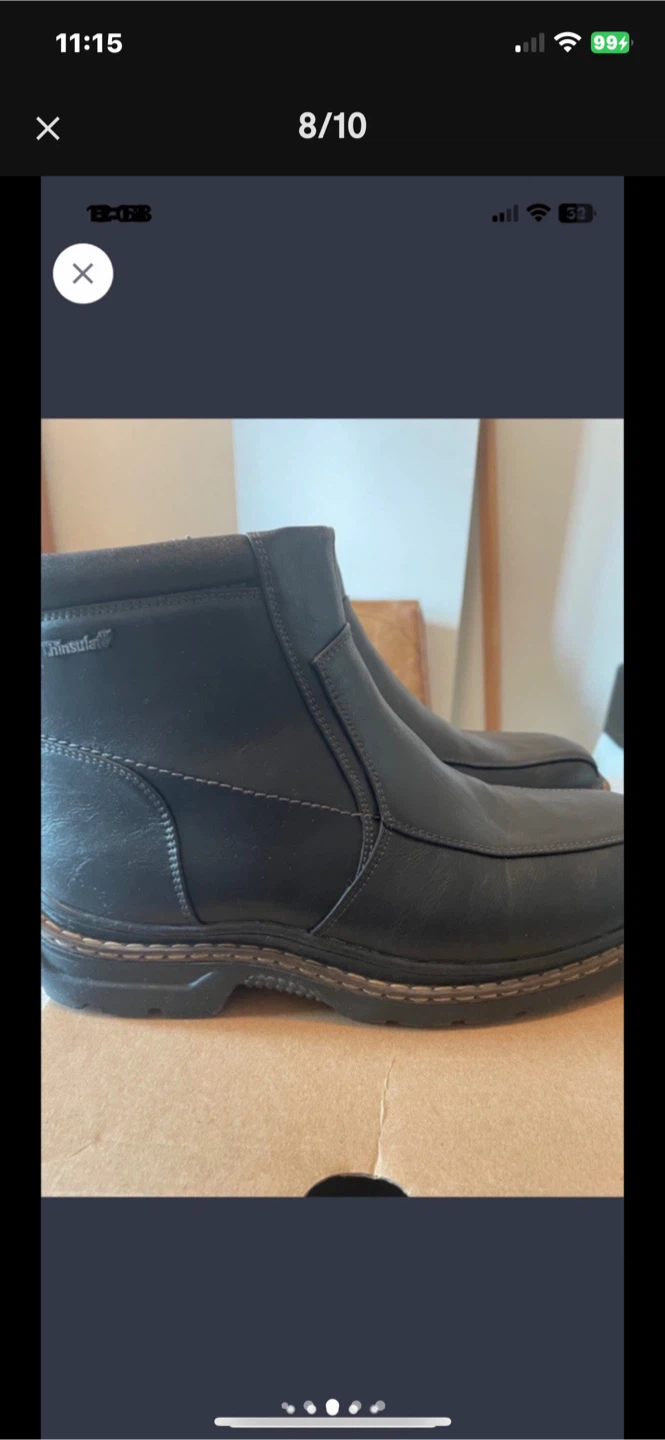 Thinsulate Black Leather Ankle Boots - photo 4