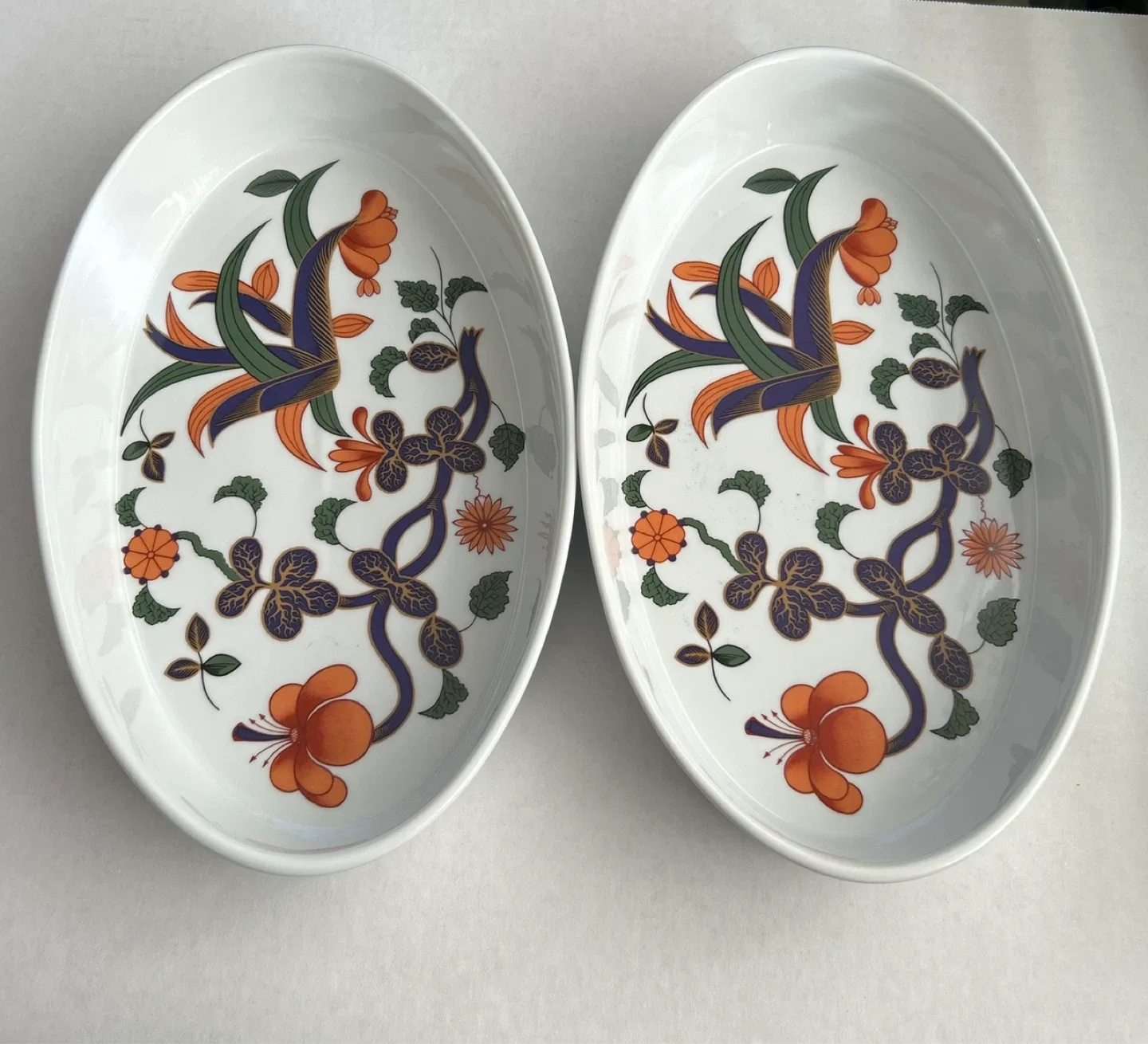 #Cleanout Worcester-Floral Oval Serving Dishes - Set of 2 image indicator(2)