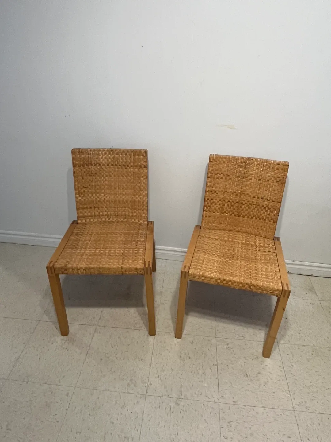 Set of 2 Wicker Dining Chairs