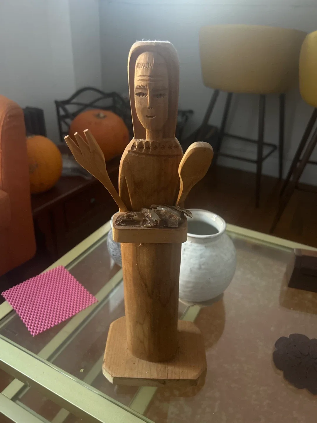 John Tollardo Taos San Pascual Wooden Figurine