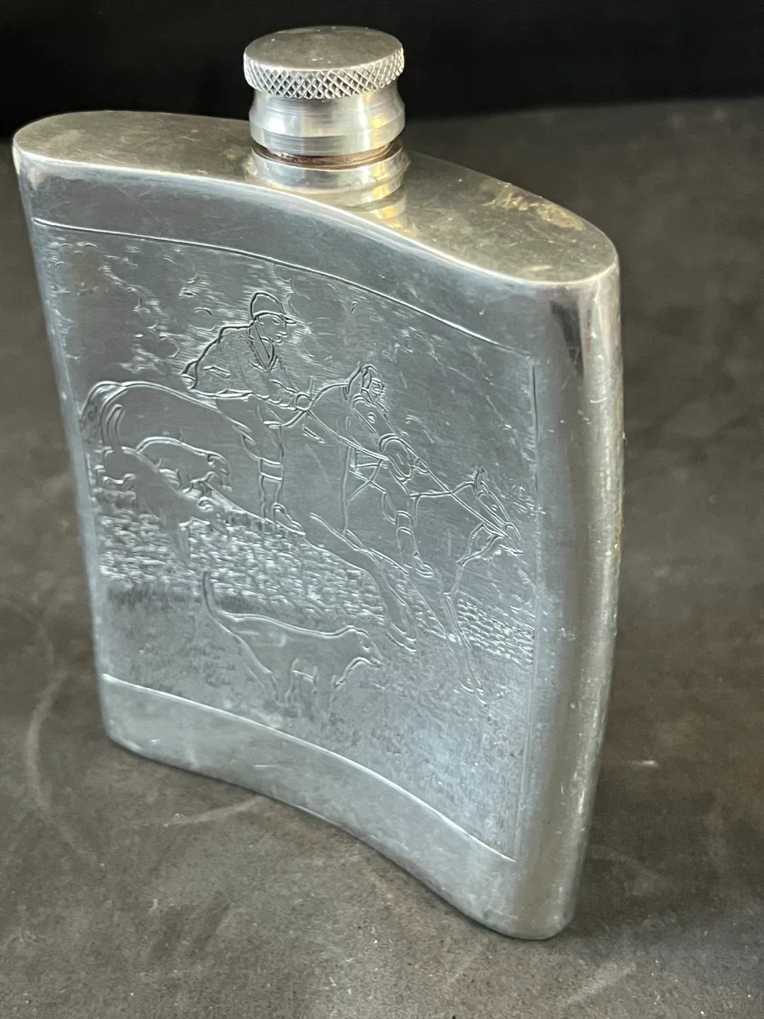 Sheffield Rose English Pewter Flask
