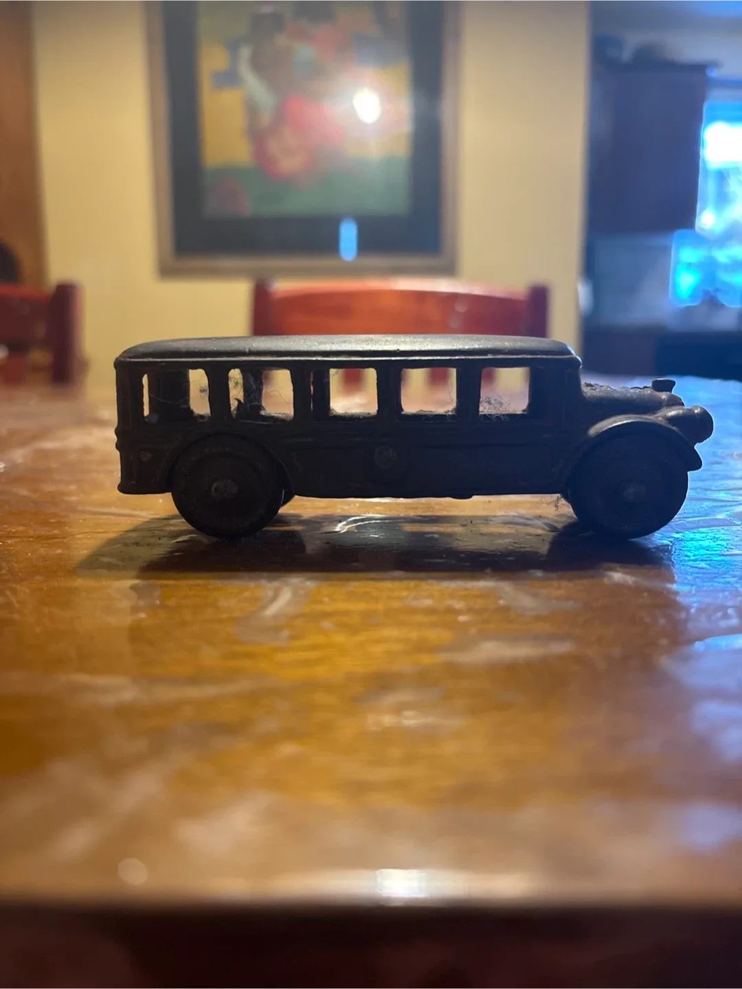 Vintage Cast Iron School Bus Toy