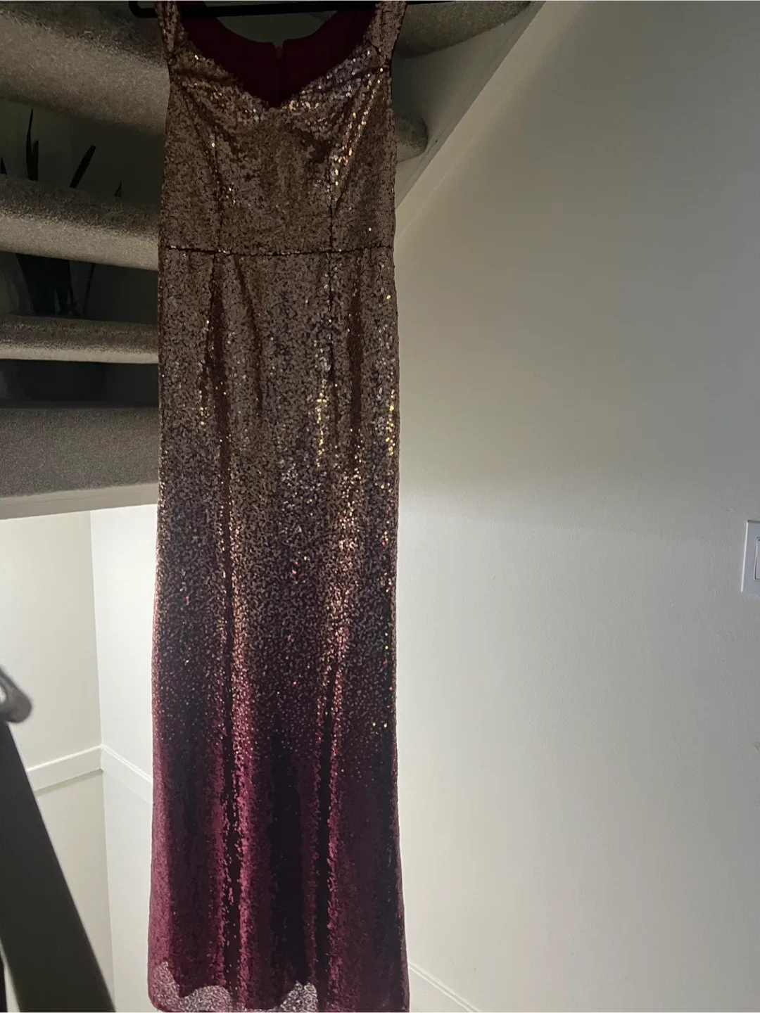 Sequin Formal Dress - Gold & Burgundy