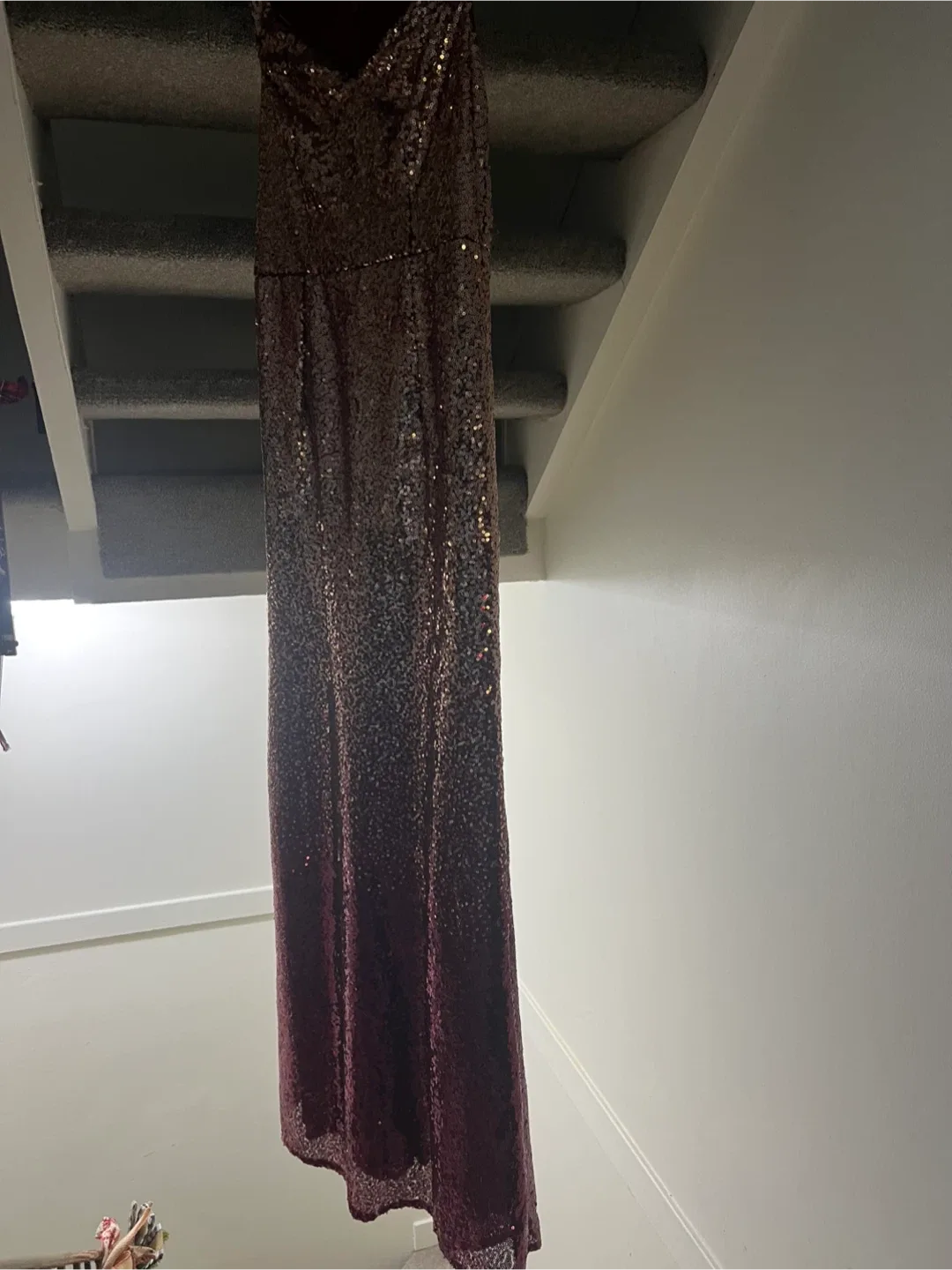 Sequin Formal Dress - Gold & Burgundy image indicator(4)