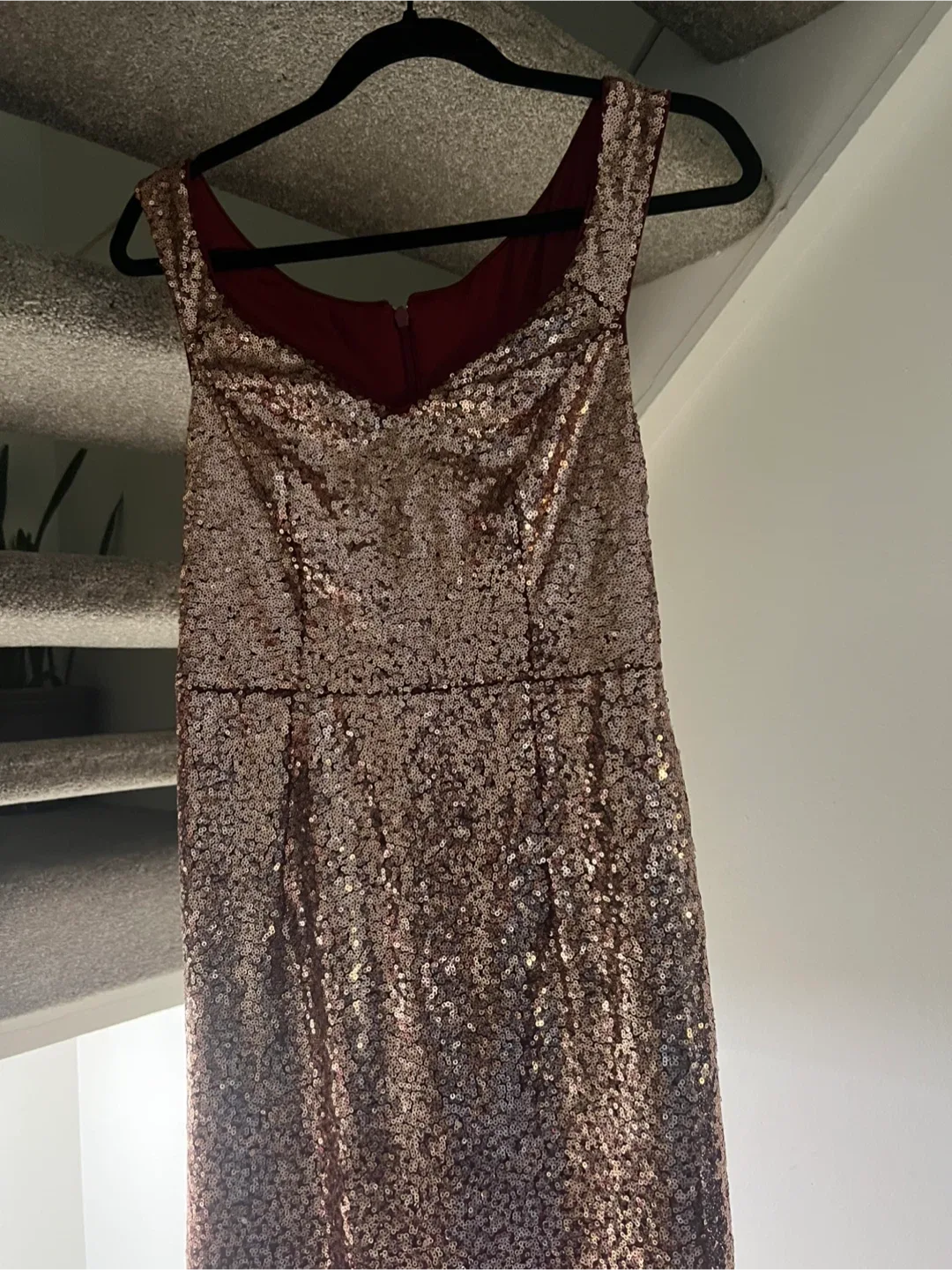 Sequin Formal Dress - Gold & Burgundy image indicator(7)