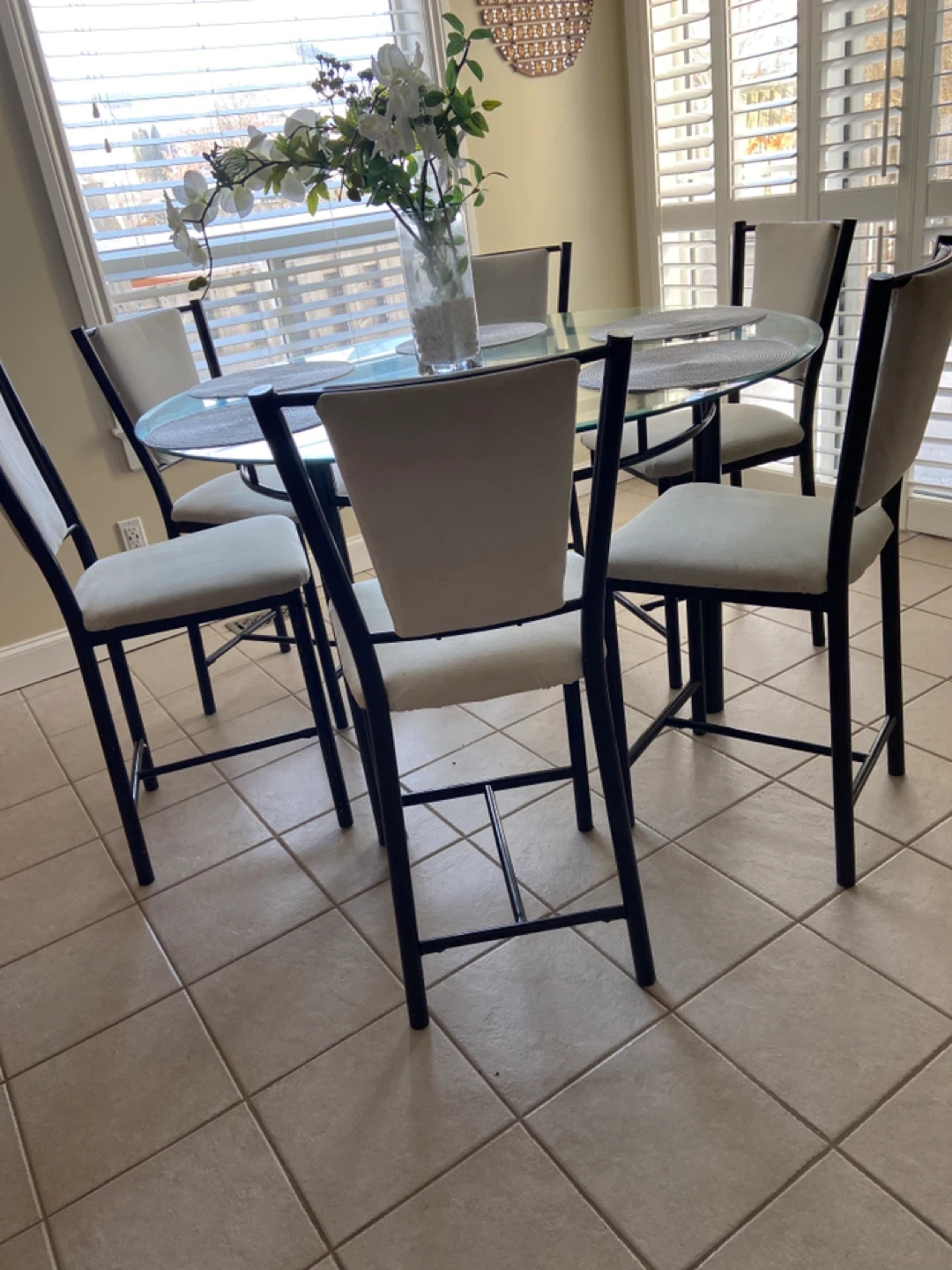 Glass Top Dining Table with 6 Chairs - photo 2