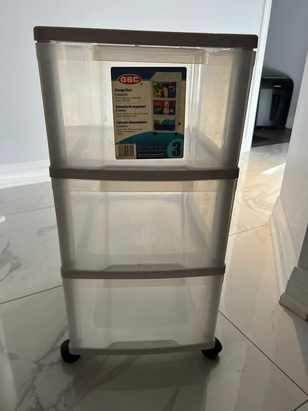 GSC 3-Drawer Storage Chest - White