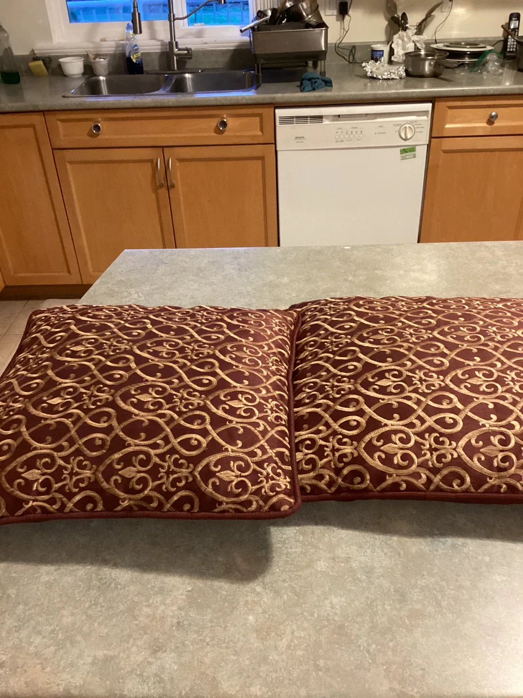 Decorative Burgundy Pillows - Set of 2
