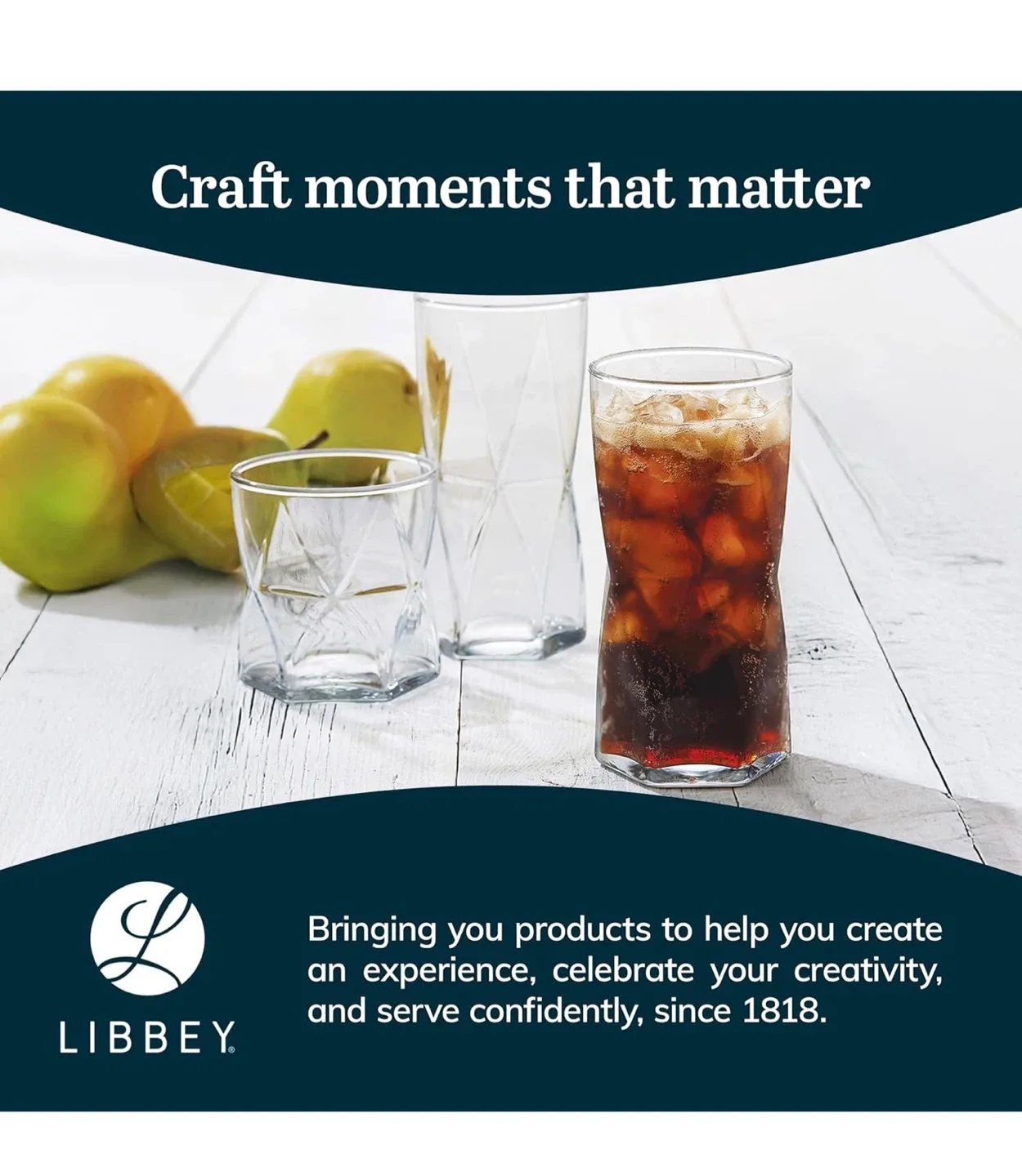 Brand new, JoyJolt Stella 16-Piece Glassware Set image indicator(6)