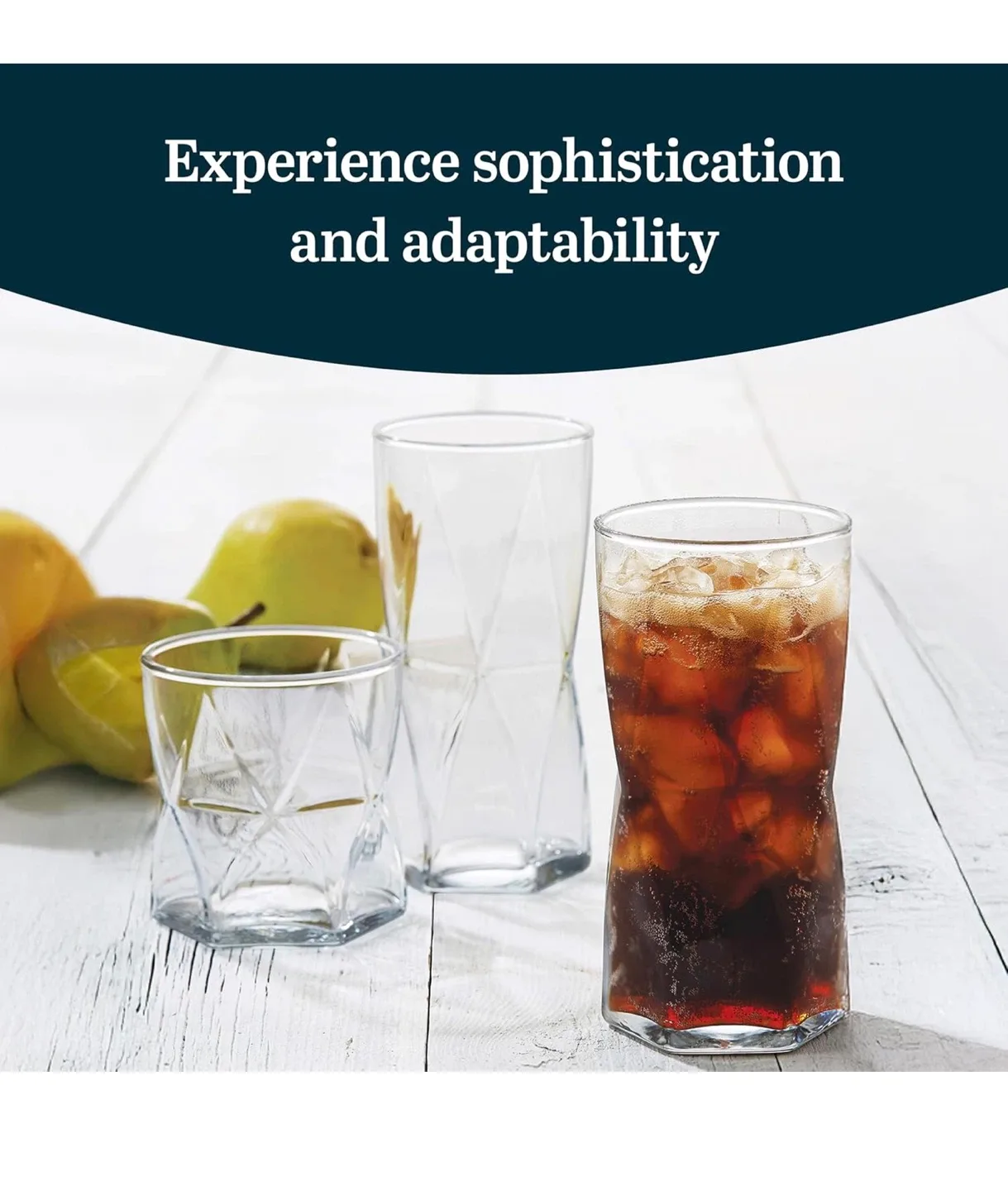 Brand new, JoyJolt Stella 16-Piece Glassware Set image indicator(2)