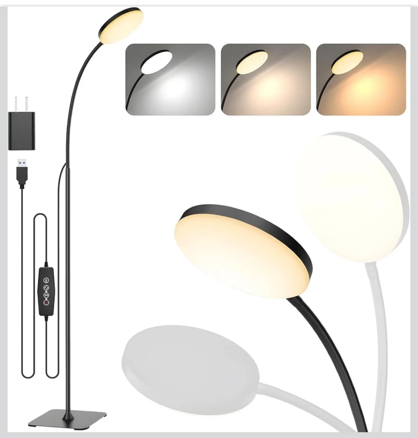 Sealed, Dimmable LED Floor Lamp - 3 Color Modes