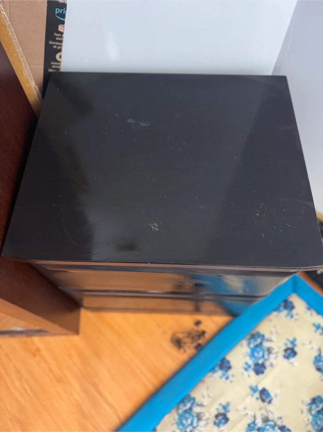 Black 2-Drawer Nightstand