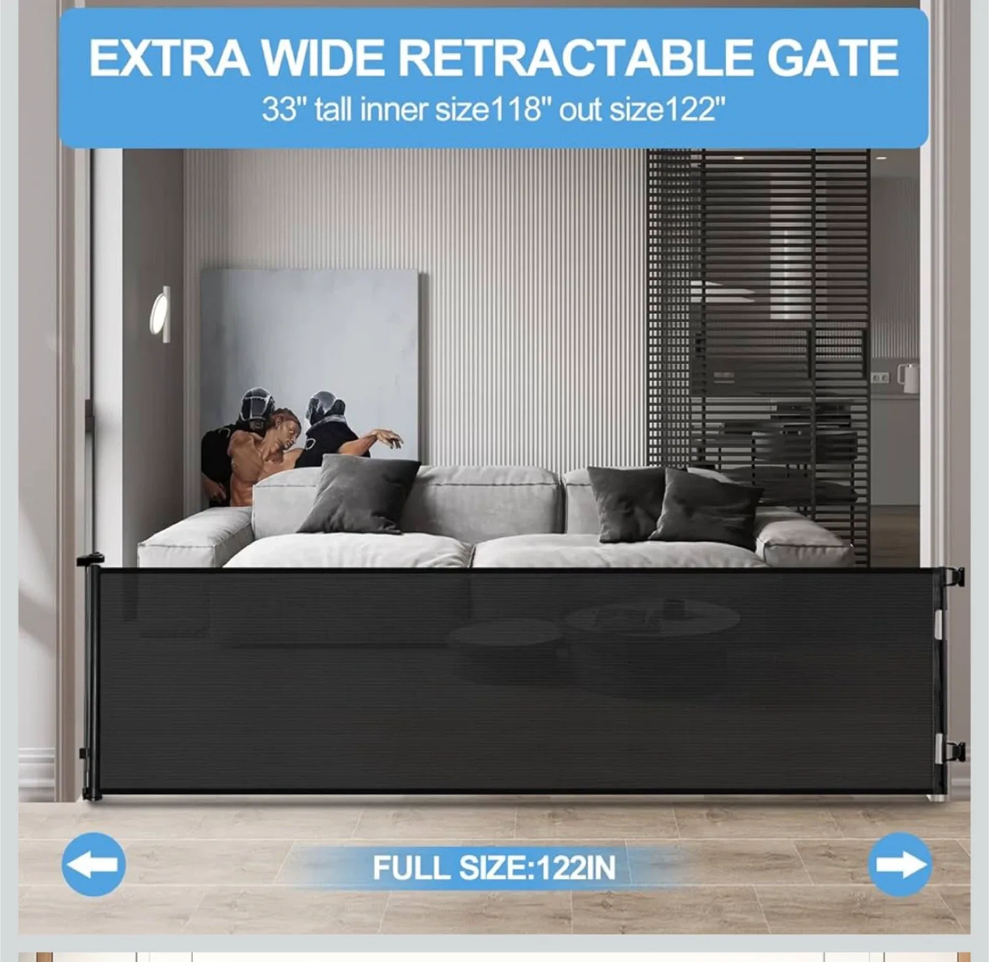 Extra Wide Retractable Baby Gate image indicator(2)