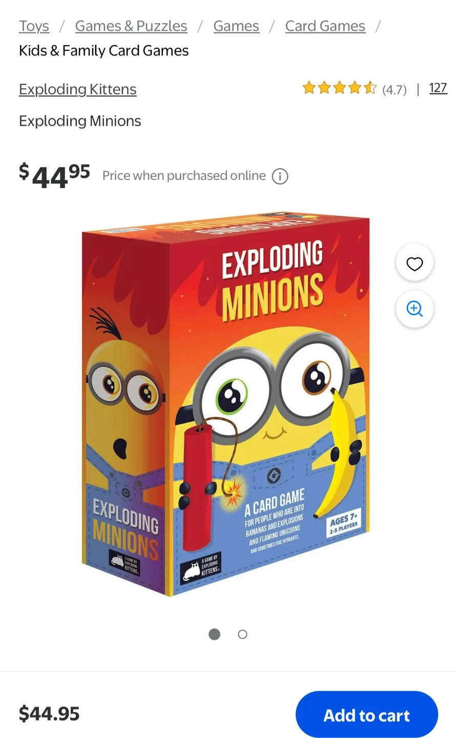 BNIB Exploding Minions Card Game image indicator(3)
