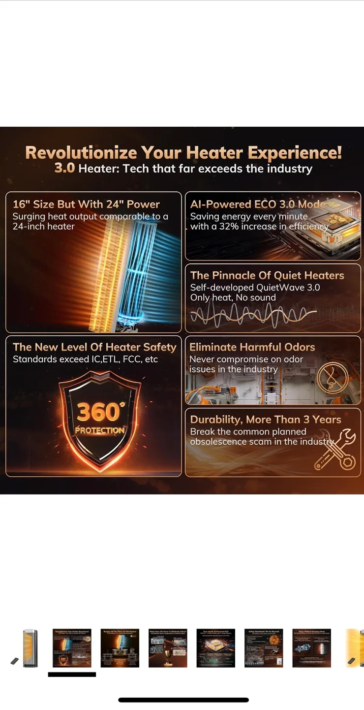 3rd-Gen Space Heater with Remote image indicator(3)